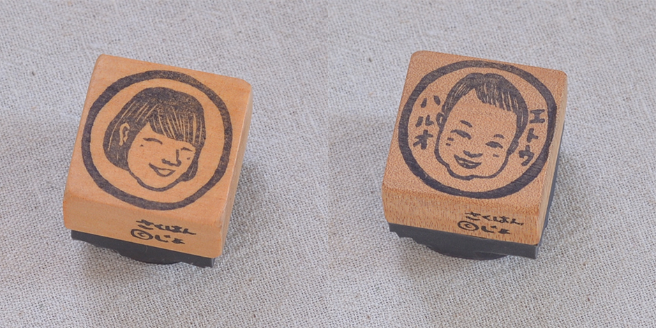 似顔絵はんこ1名/丸囲み(3cm×3cm) 文字なし 4200 円 文字あり4700 円